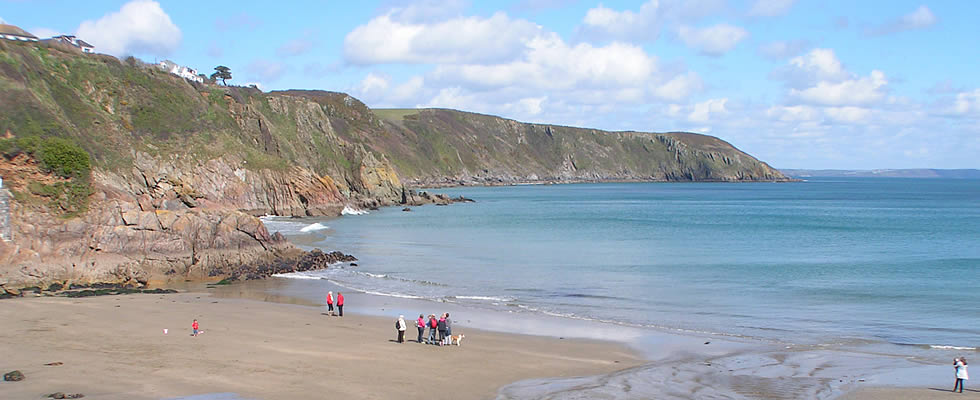 The sandy family beach at Gorran Haven