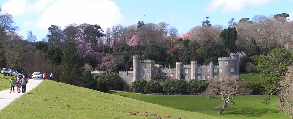 The magnificent setting and gardens at Caerhayes